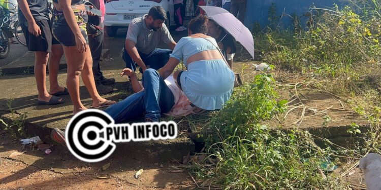 Acidente em cruzamento deixa motociclista com fratura na perna em Porto Velho