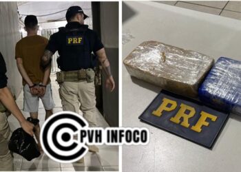 Jovem é flagrado com 2kg de drogas em táxi na BR-364, a caminho de Porto Velho