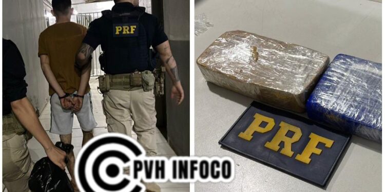 Jovem é flagrado com 2kg de drogas em táxi na BR-364, a caminho de Porto Velho
