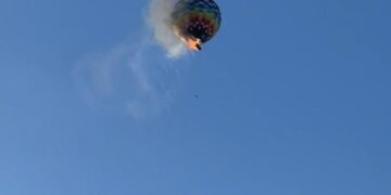 veja vídeo: Balão pega fogo durante passeio em santa Catarina