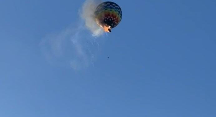 veja vídeo: Balão pega fogo durante passeio em santa Catarina