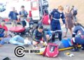 Acidente entre motos deixa três feridos na Rua da Beira