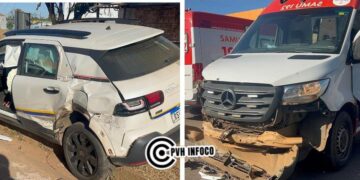 Ambulância do Samu colide com carro durante ultrapassagem na zona sul de Porto Velho