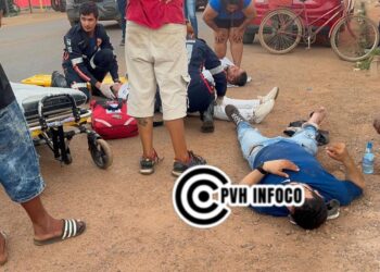 Grave colisão entre motos deixa três feridos na zona leste de Porto Velho