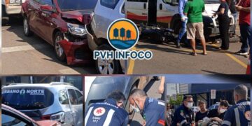 🚨 Acidente envolvendo cinco veículos deixa motociclista ferido no Centro de Porto Velho