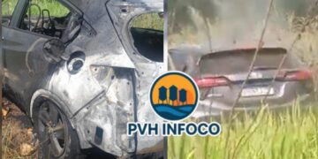🚨 Criminosos incendeiam carro roubado após assalto em Porto Velho