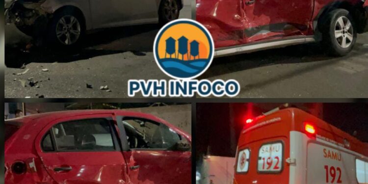 🚨 Forte colisão causa capotamento no centro de Porto Velho