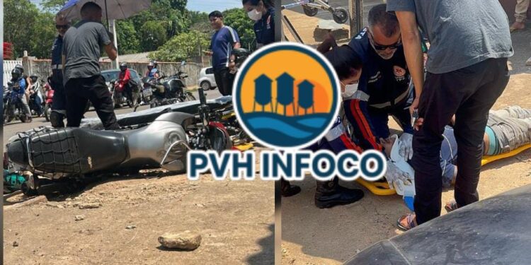 Motociclista sofre grave acidente ao tentar empinar moto em Porto Velho