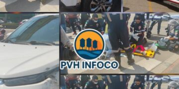 MOTOCICLISTA FICA EM ESTADO GRAVE APÓS ACIDENTE EM CRUZAMENTO DE PORTO VELHO