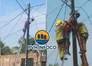 URGENTE: Homem sofre descarga elétrica ao subir em poste no bairro Jardim Santana