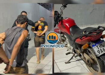 🚨 URGENTE: Dupla é presa pelo BPTAR com moto roubada após perseguição em Porto Velho