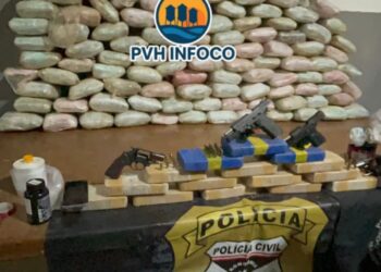 🚨 Megaoperação do DENARC resulta em grande apreensão de drogas e armas em Porto Velho 🚔