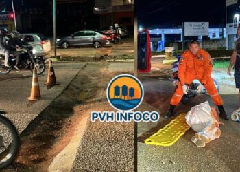 URGENTE: Motociclista fica gravemente ferida após cair em buraco deixado por obra na Avenida Imigrantes